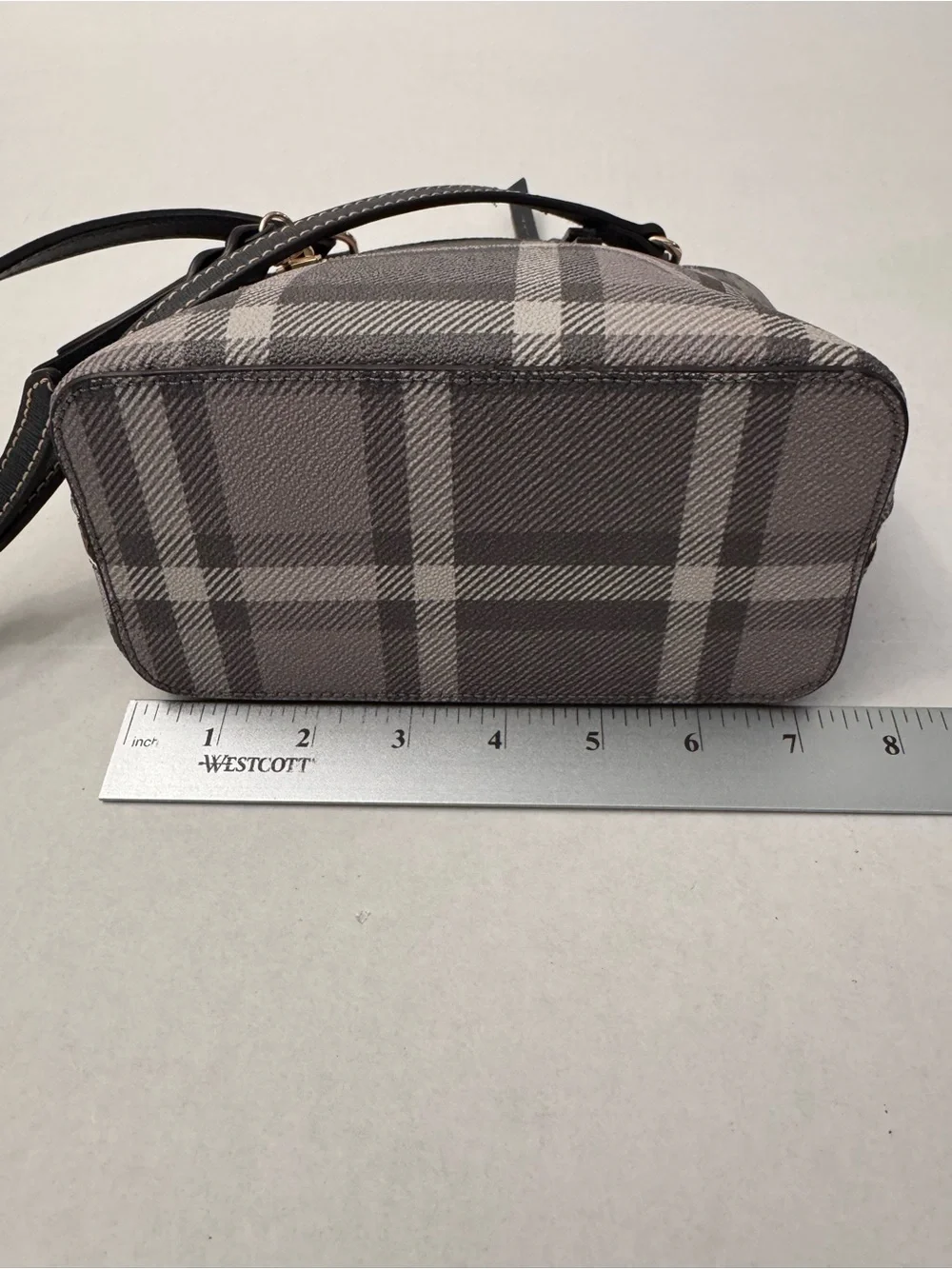Dooney & Bourke Gray White Plaid Crossbody Bag Cardinal Red Lining